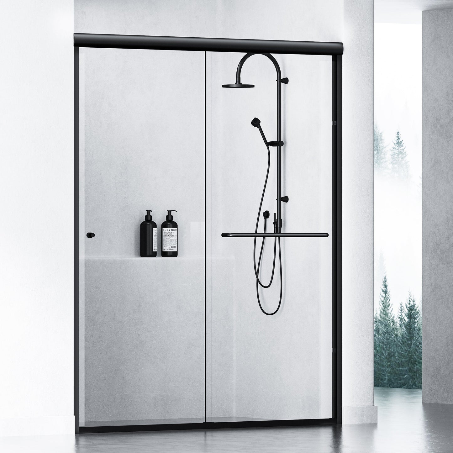 Semi-frameless Bypass Sliding Shower Doors