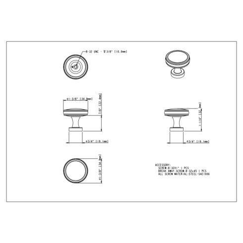 1-3/8" Diameter Jules Cabinet Knob