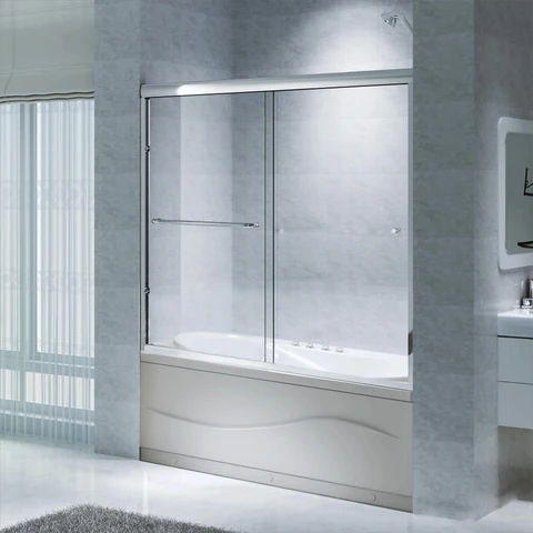 CK Series Semi-frameless Bypass Sliding Shower Doors