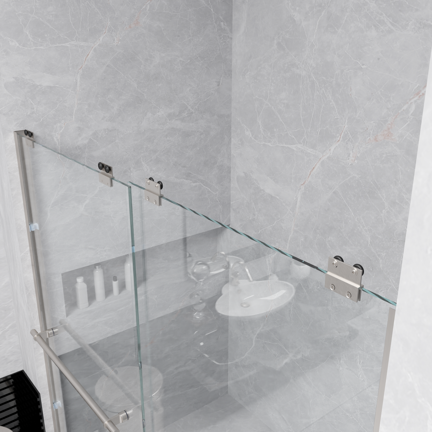 Semi-frameless Bypass Sliding Shower Doors