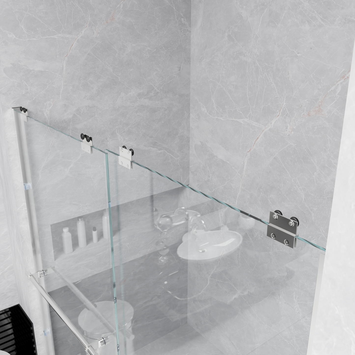 Semi-frameless Bypass Sliding Shower Doors