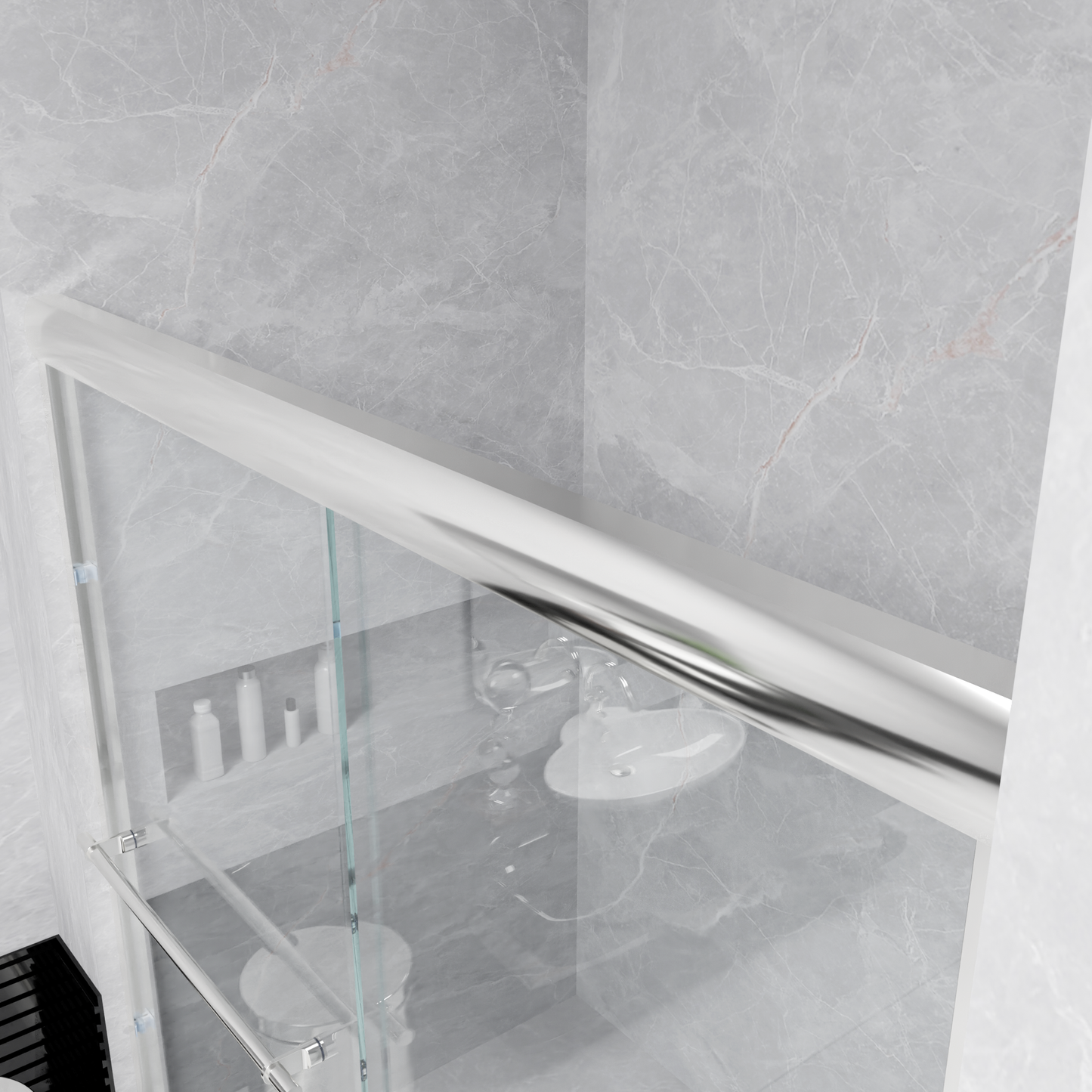 Semi-frameless Bypass Sliding Shower Doors