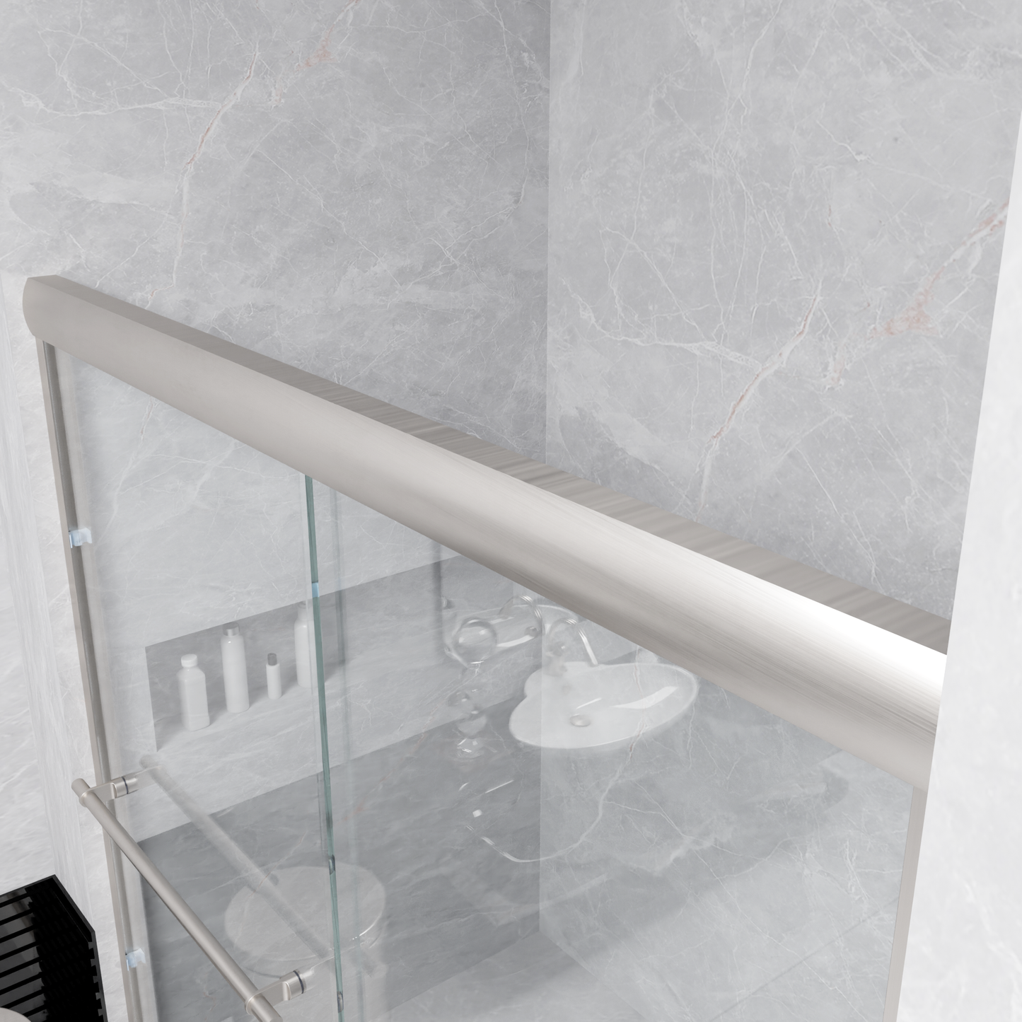 Semi-frameless Bypass Sliding Shower Doors