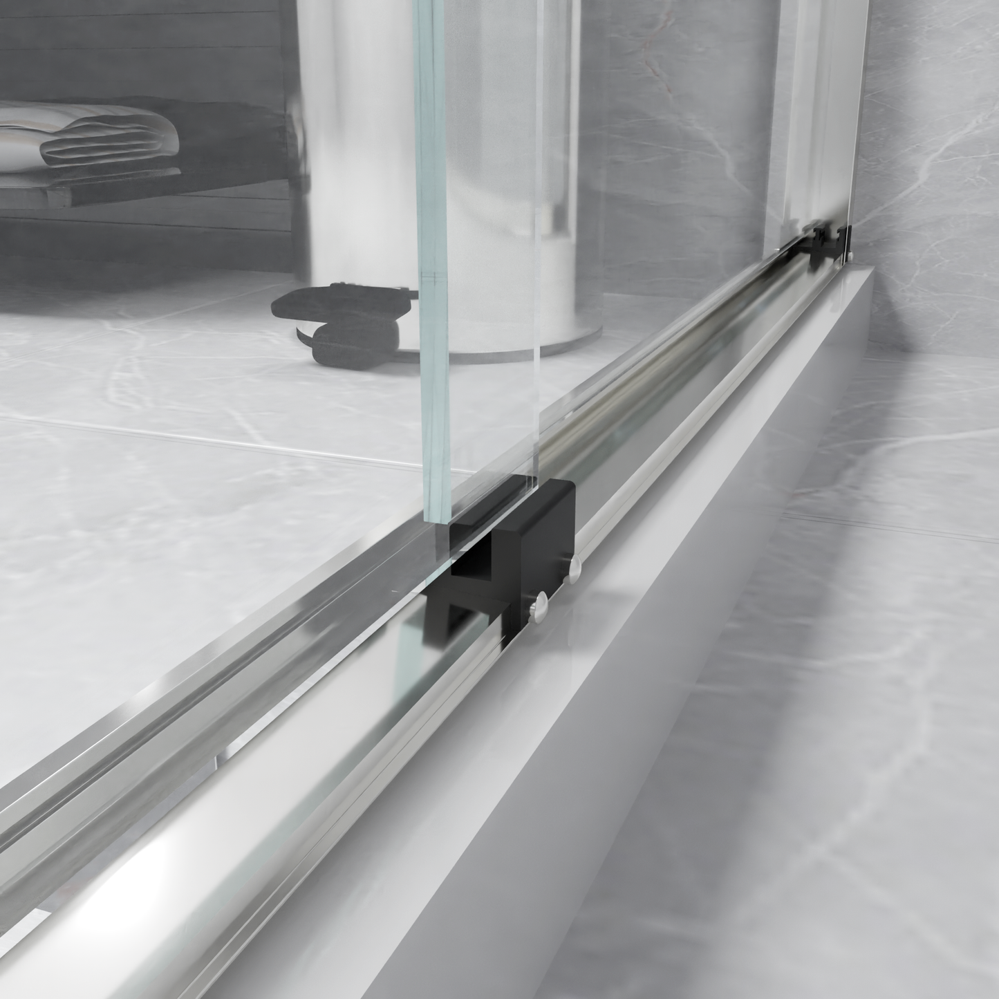 Semi-frameless Bypass Sliding Shower Doors