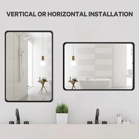 W36 x H60" Square LED Black Wall Mirror for Bathroom for over sink,Silver B15090