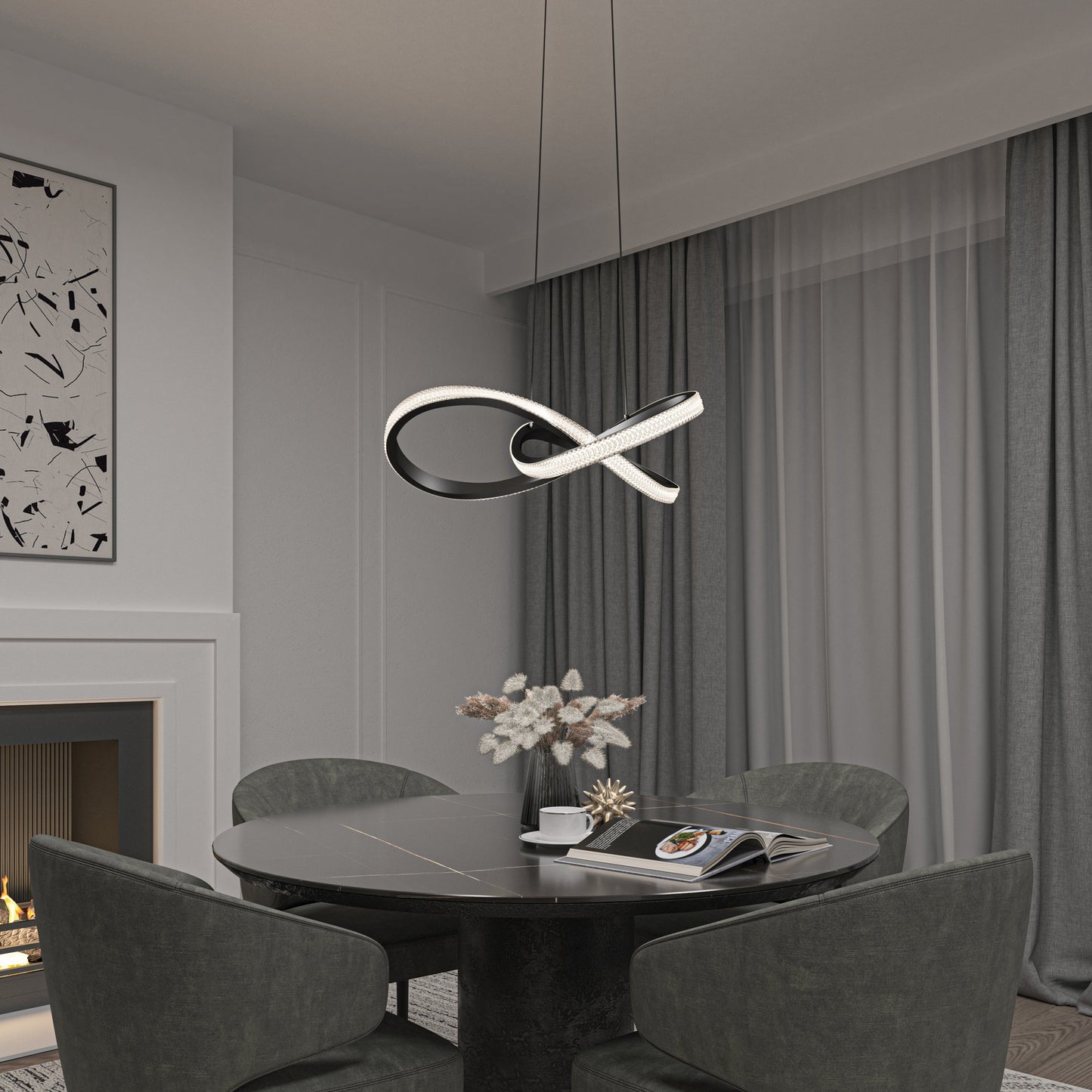 Morgan LED contemporary pendant light 5 CCT