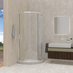 Shower Enclosure Semi-frameless Round Corner Sliding