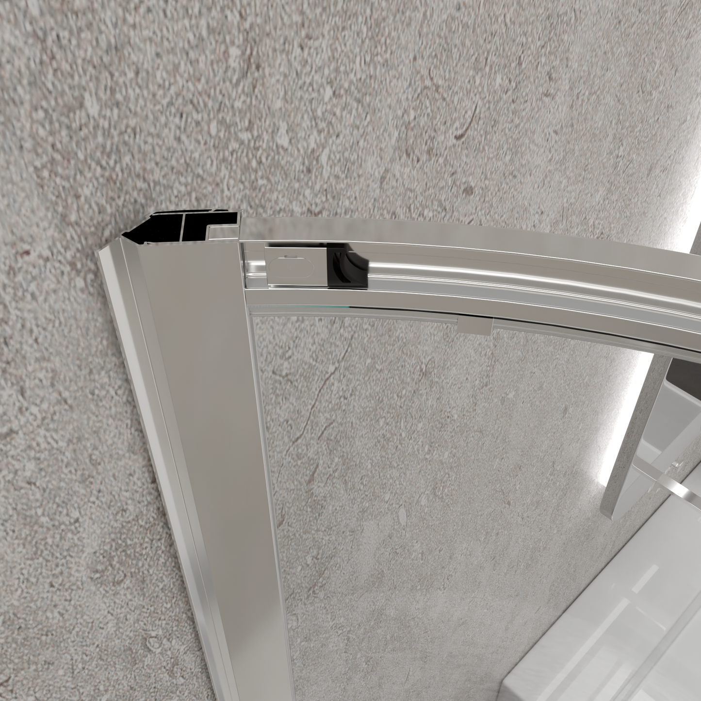 Semi-frameless Round Corner Sliding Shower Enclosures