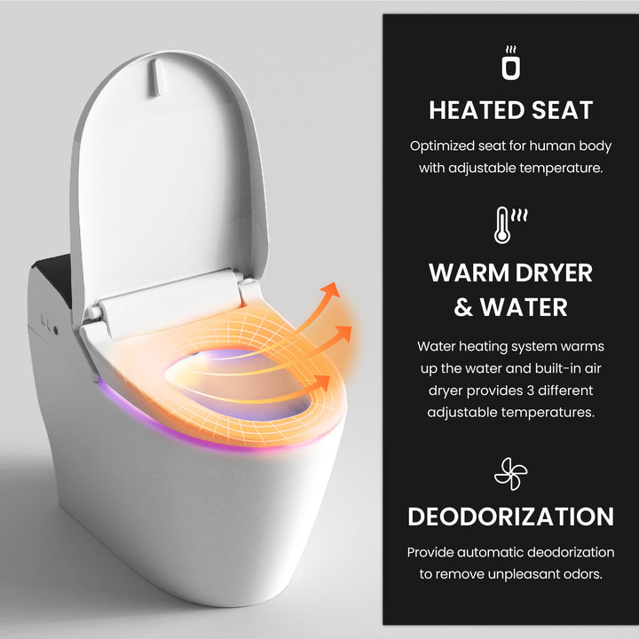 Smart Bidet Toilet with Auto Flushing TCB-8100B - White