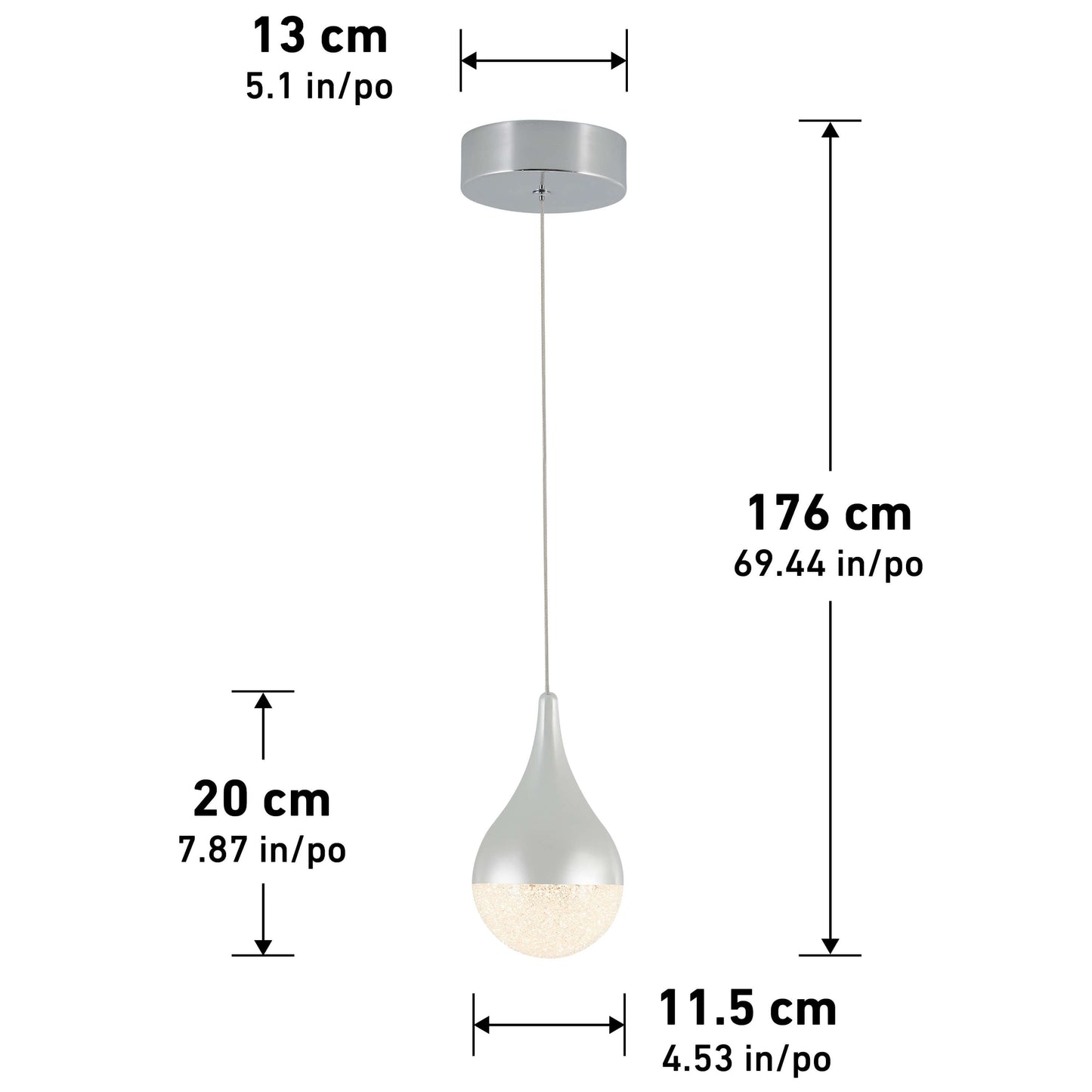Glitzer LED pendant light