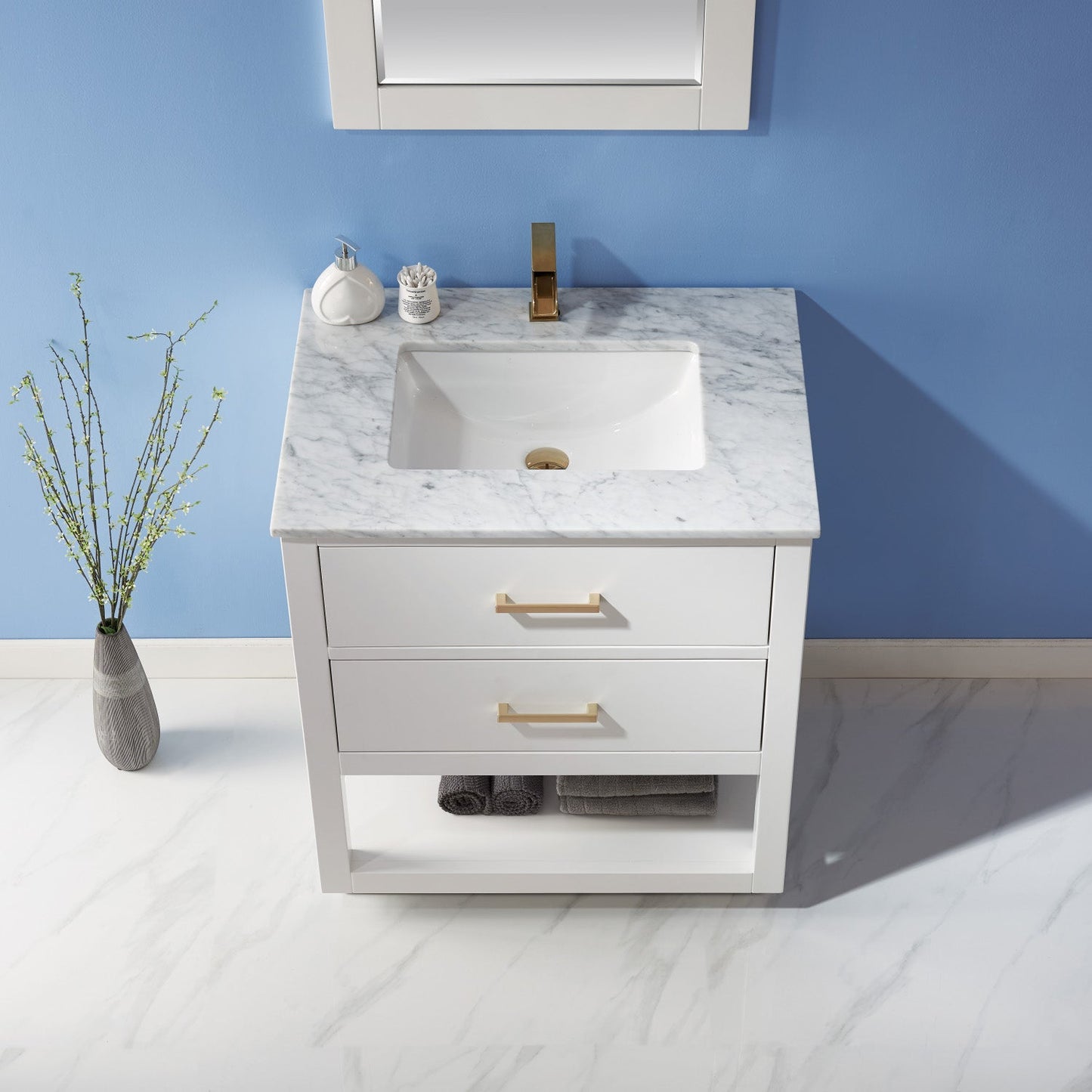 Remi 30" Single Bathroom Vanity Set with Marble Countertop