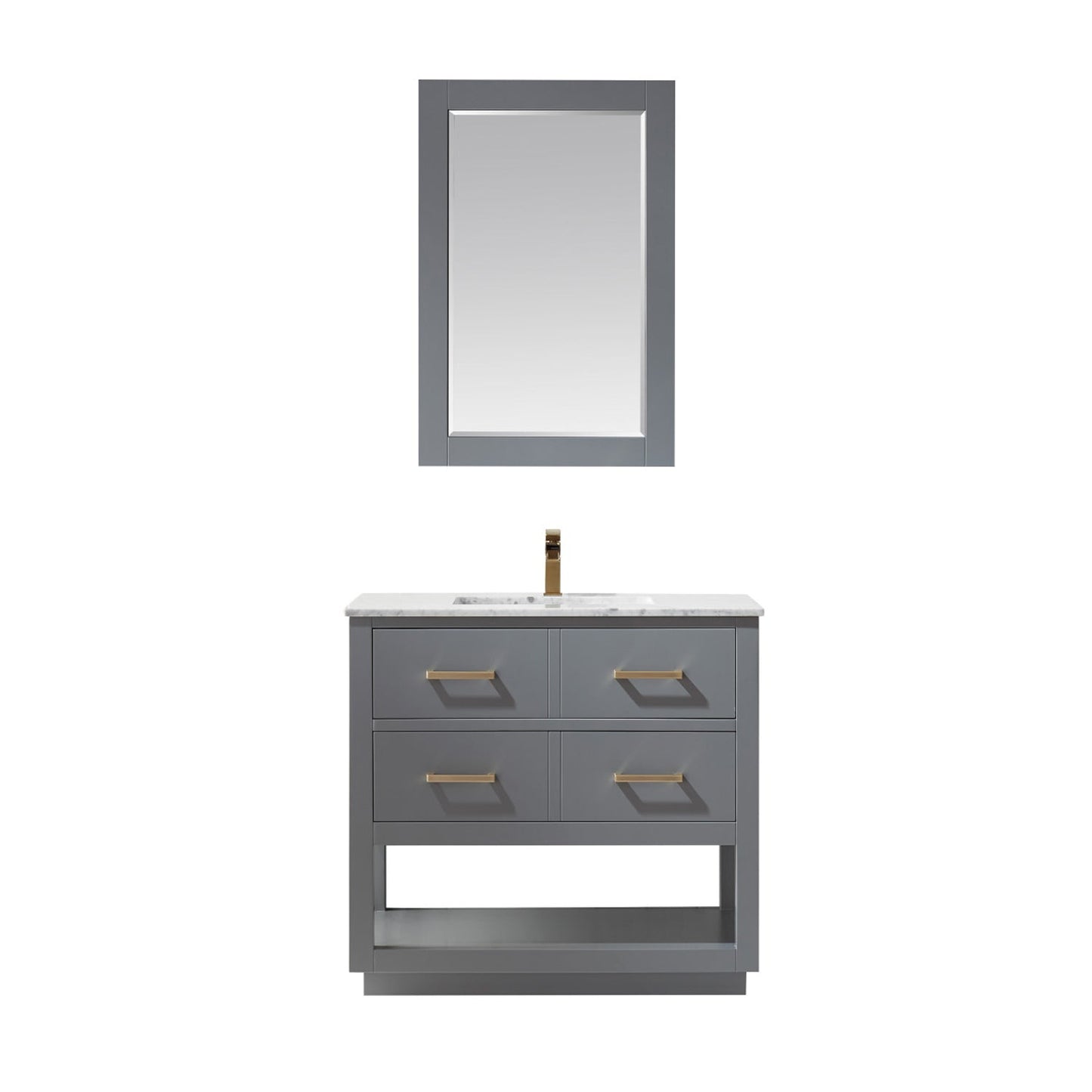 Remi 36" Single Bathroom Vanity Set in Marble Countertop