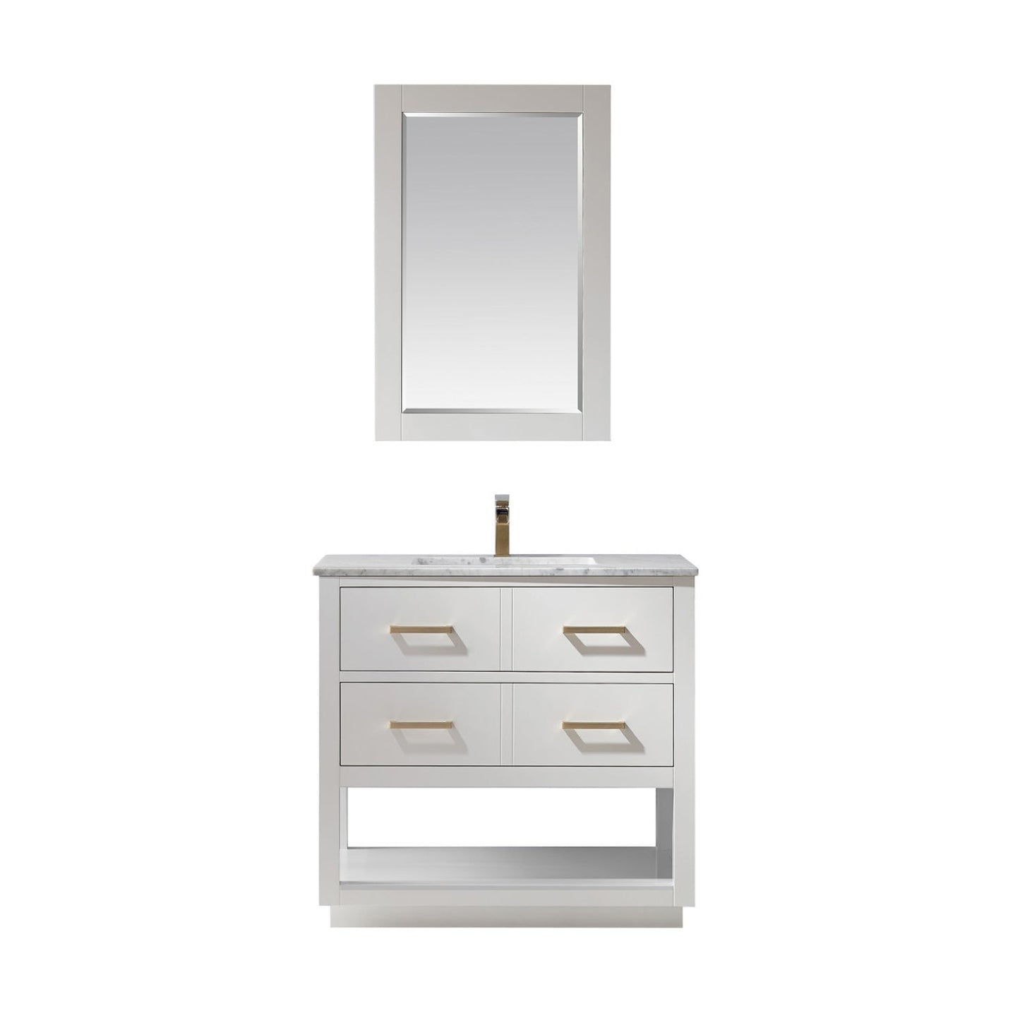 Remi 36" Single Bathroom Vanity Set in Marble Countertop