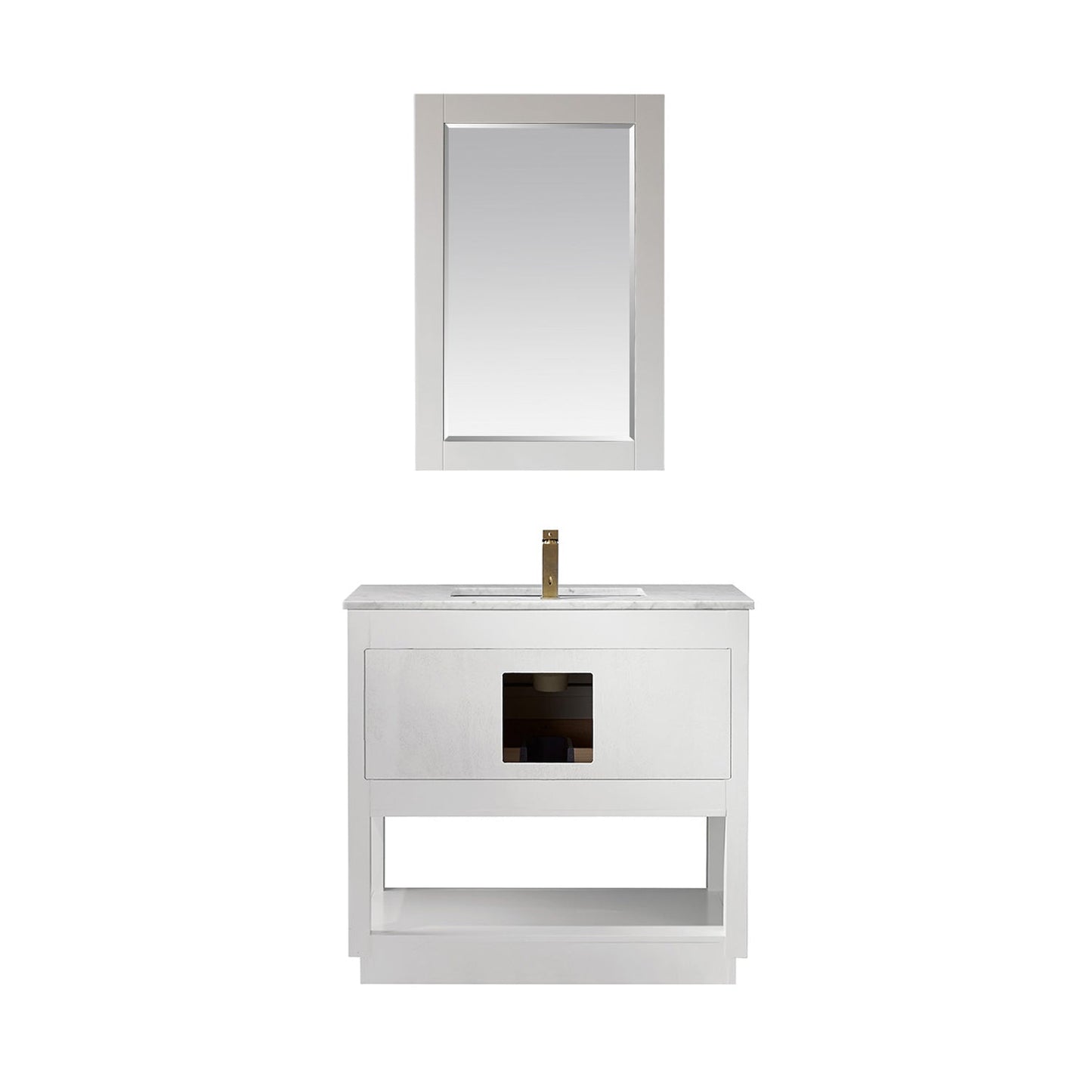 Remi 36" Single Bathroom Vanity Set in Marble Countertop