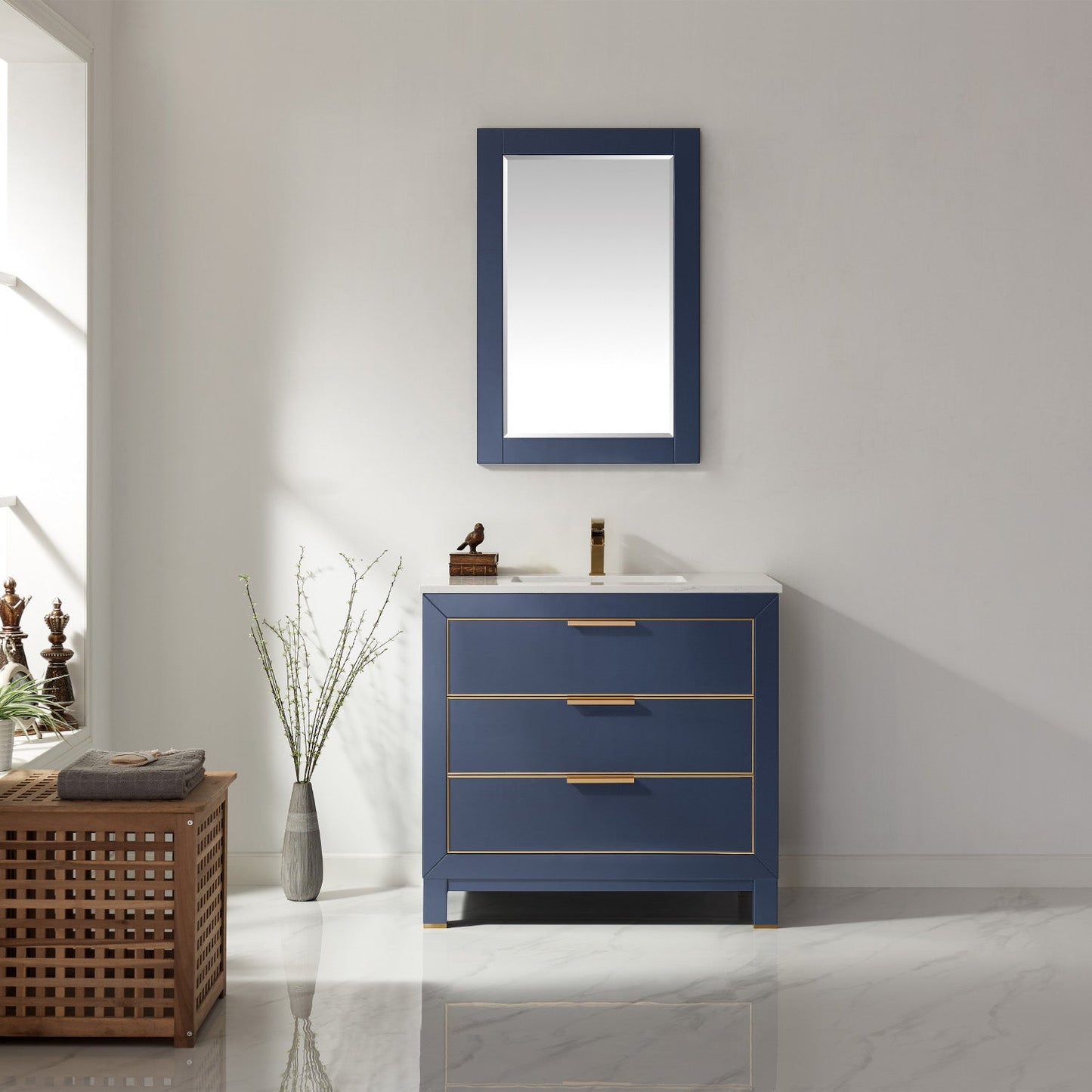 Jackson 36" Single Bathroom Vanity Set with Composite Stone Countertop
