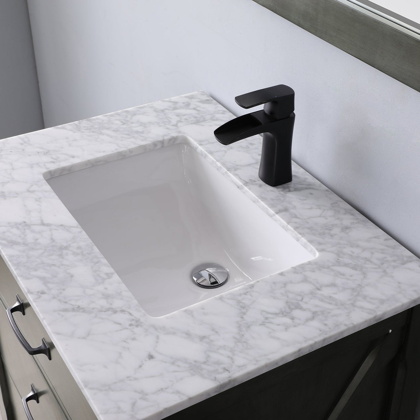 Maribella 30" Single Bathroom Vanity Set with Carrara White Marble Countertop