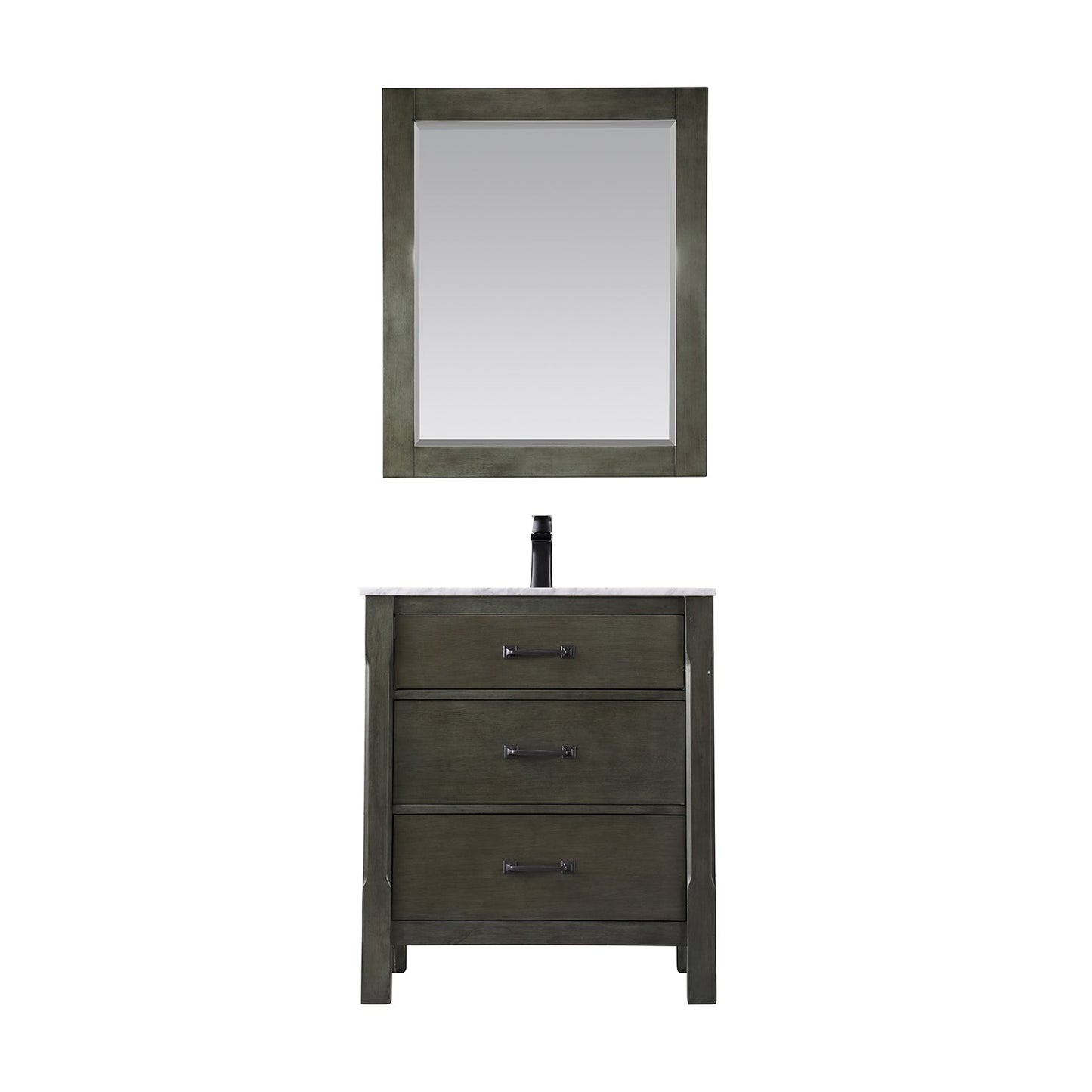 Maribella 30" Single Bathroom Vanity Set with Carrara White Marble Countertop