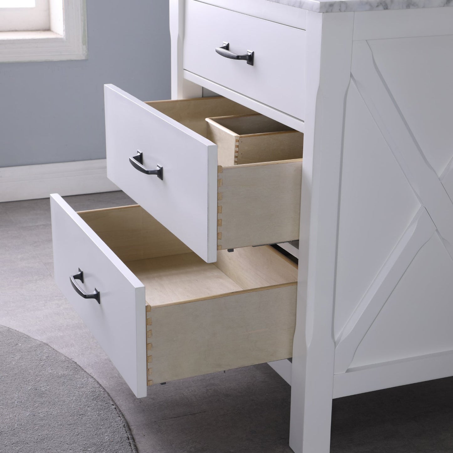 Maribella 30" Single Bathroom Vanity Set with Carrara White Marble Countertop