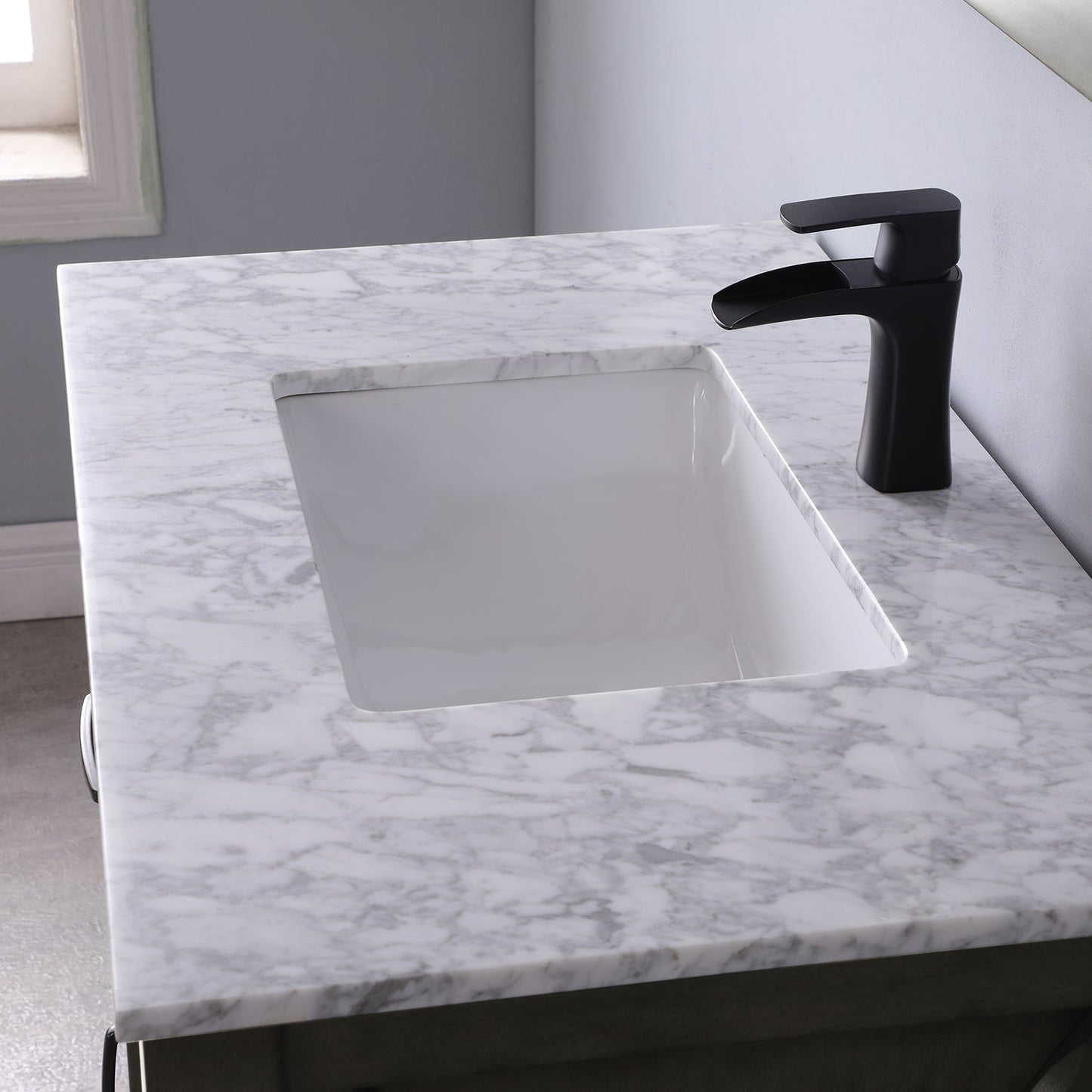 Maribella 36" Single Bathroom Vanity Set with Carrara White Marble Countertop