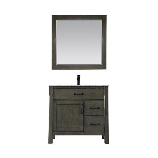 Maribella 36" Single Bathroom Vanity Set with Carrara White Marble Countertop