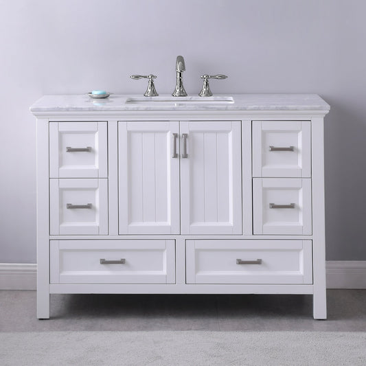Isla 48" Single Bathroom Vanity Set with Carrara White Marble Countertop