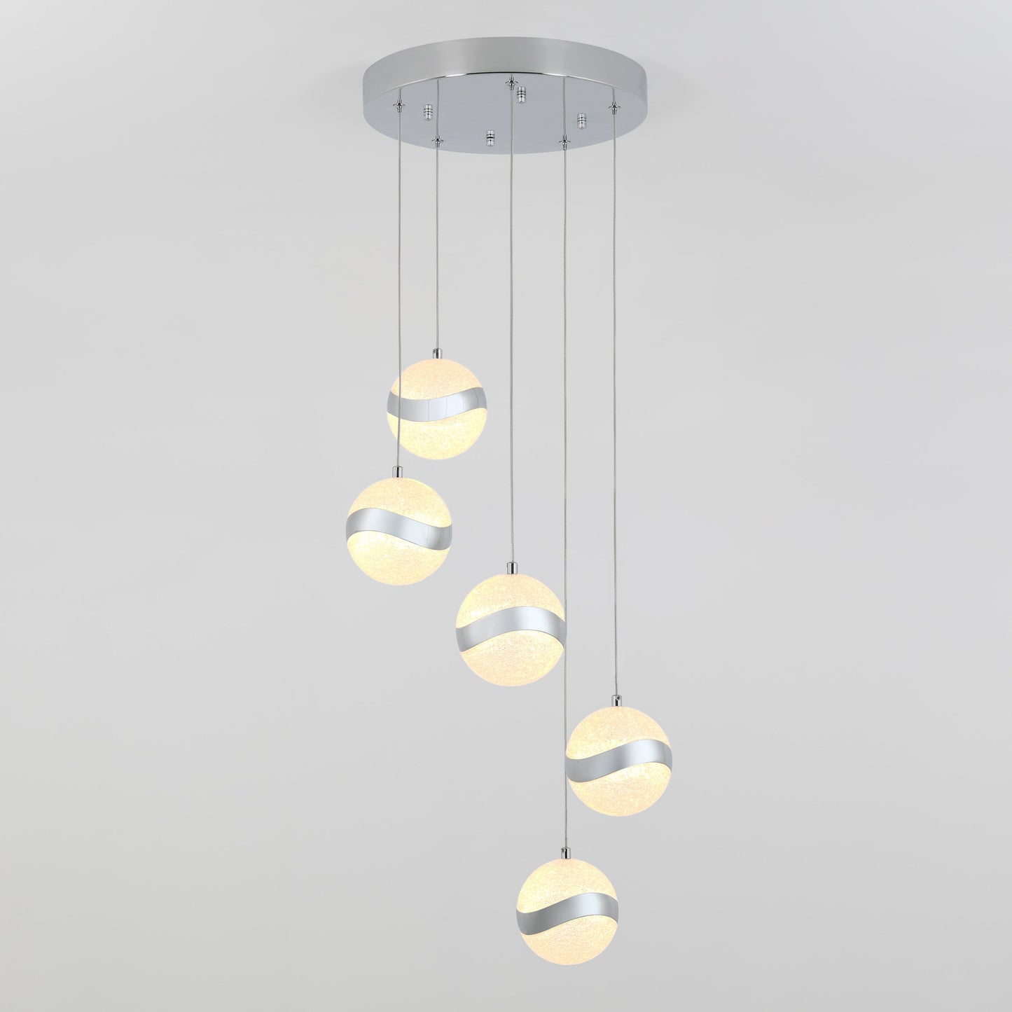 Wavey 5-light LED pendant