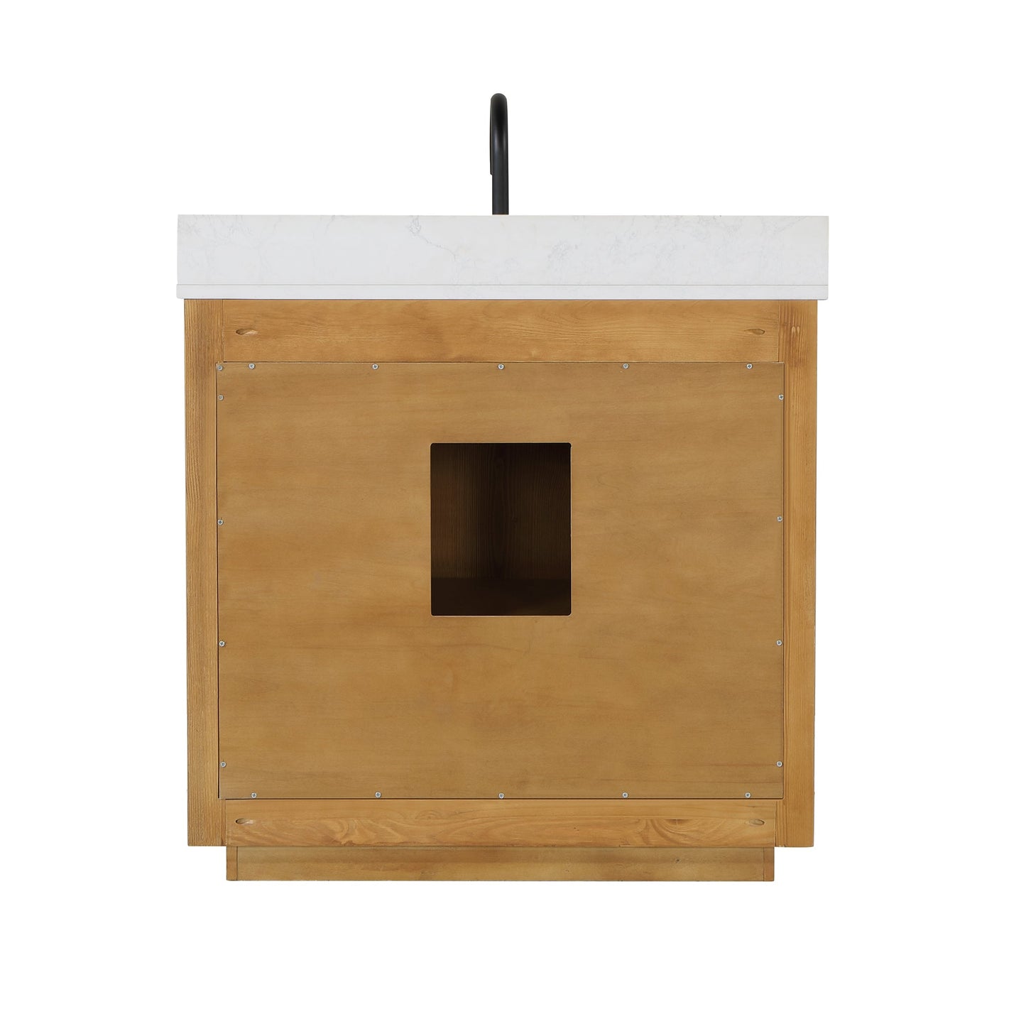 Perla 36" Single Bathroom Vanity with Grain White Composite Stone Countertop