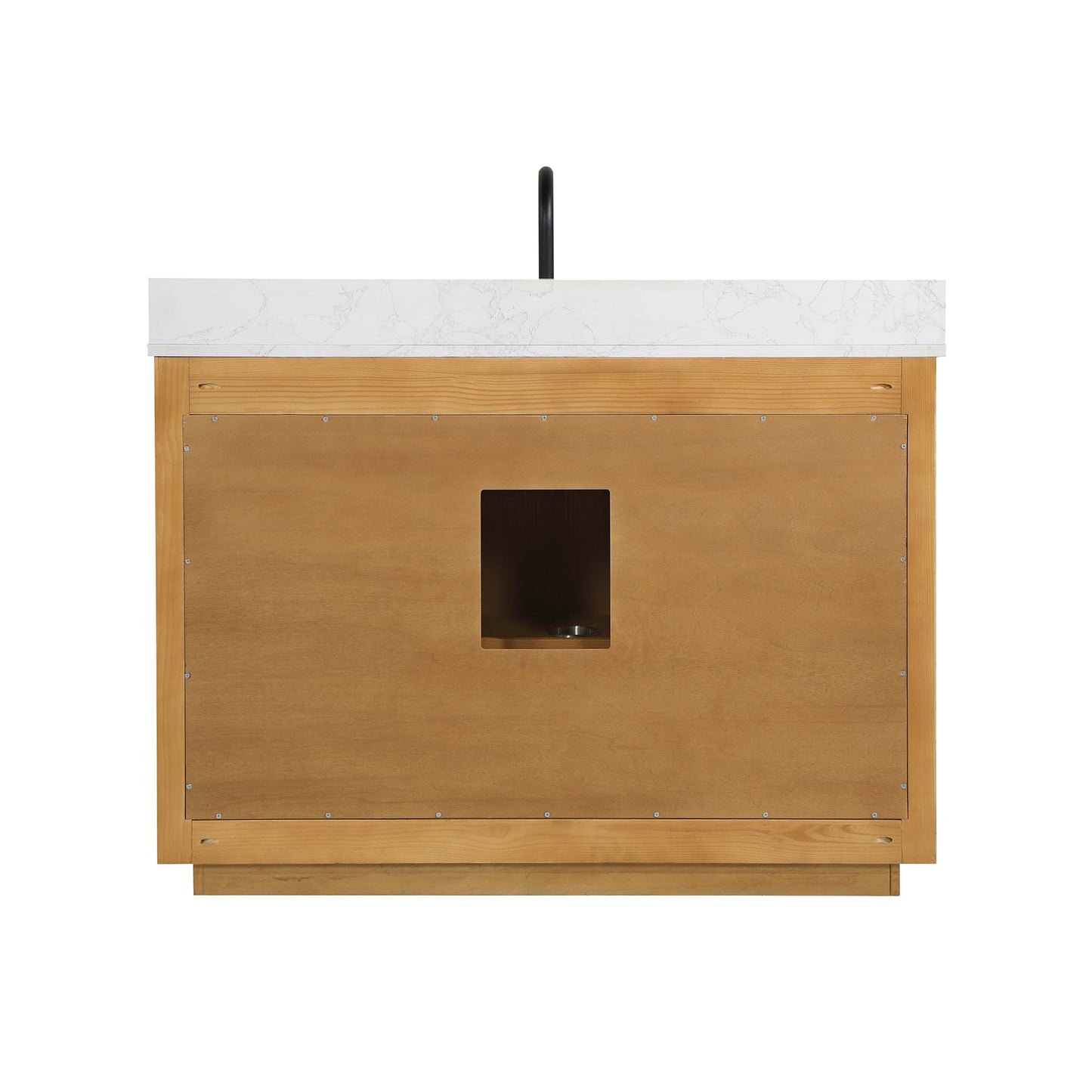Perla 48" Single Bathroom Vanity with Grain White Composite Stone Countertop