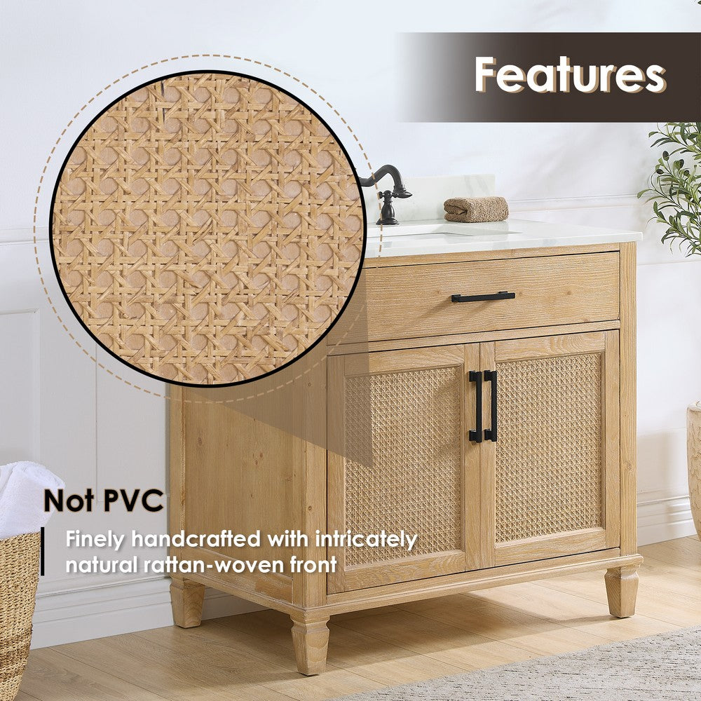 560036-WF-CWQ-NM Solana 36 Inch Single Sink Bathroom Vanity
