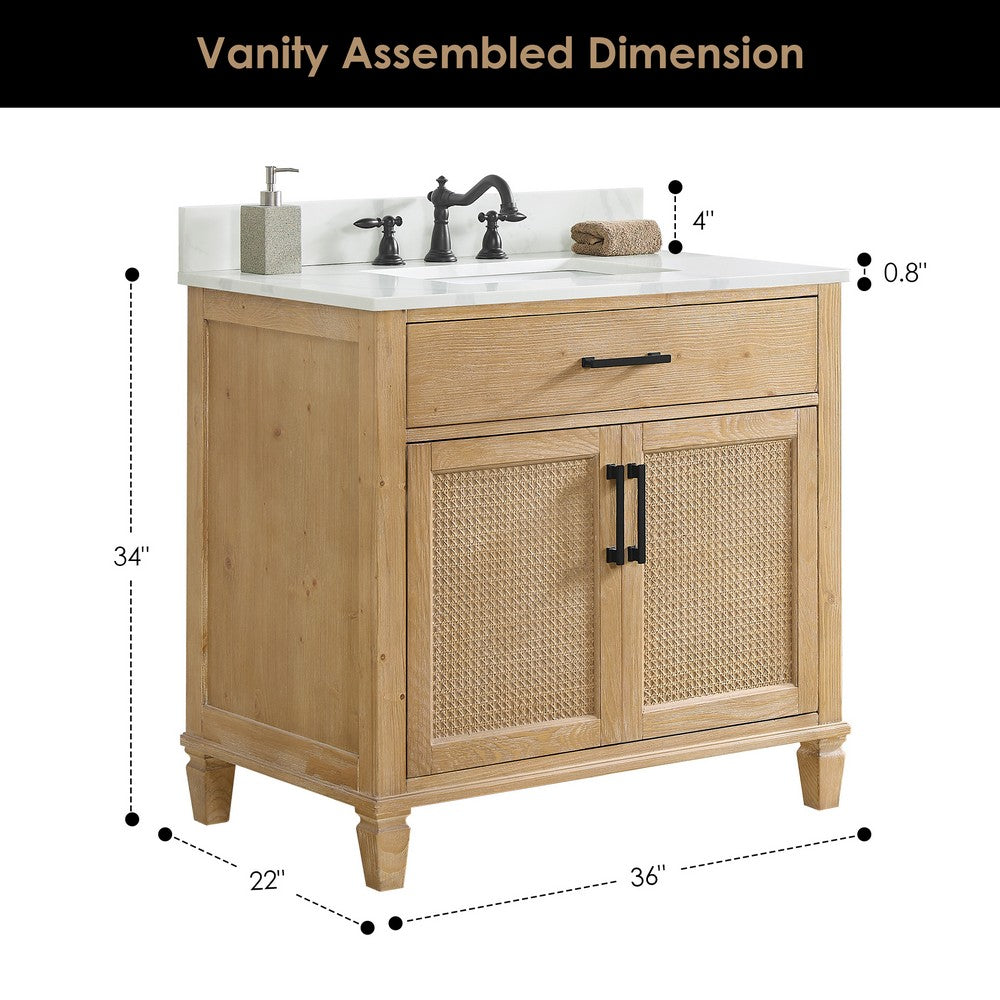 560036-WF-CWQ-NM Solana 36 Inch Single Sink Bathroom Vanity