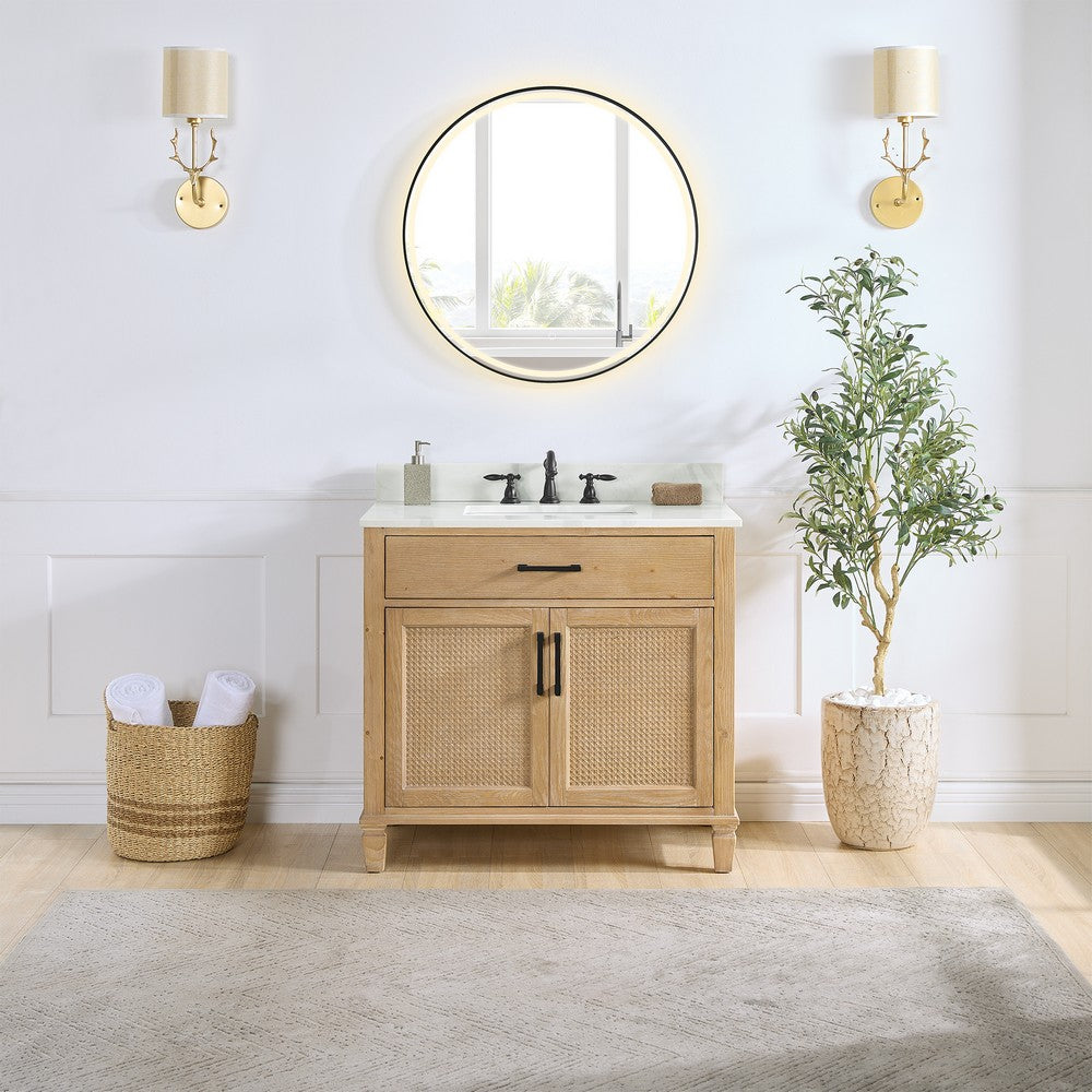 560036-WF-CWQ-NM Solana 36 Inch Single Sink Bathroom Vanity