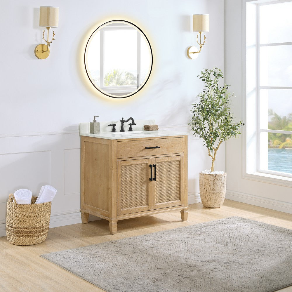 560036-WF-CWQ-NM Solana 36 Inch Single Sink Bathroom Vanity
