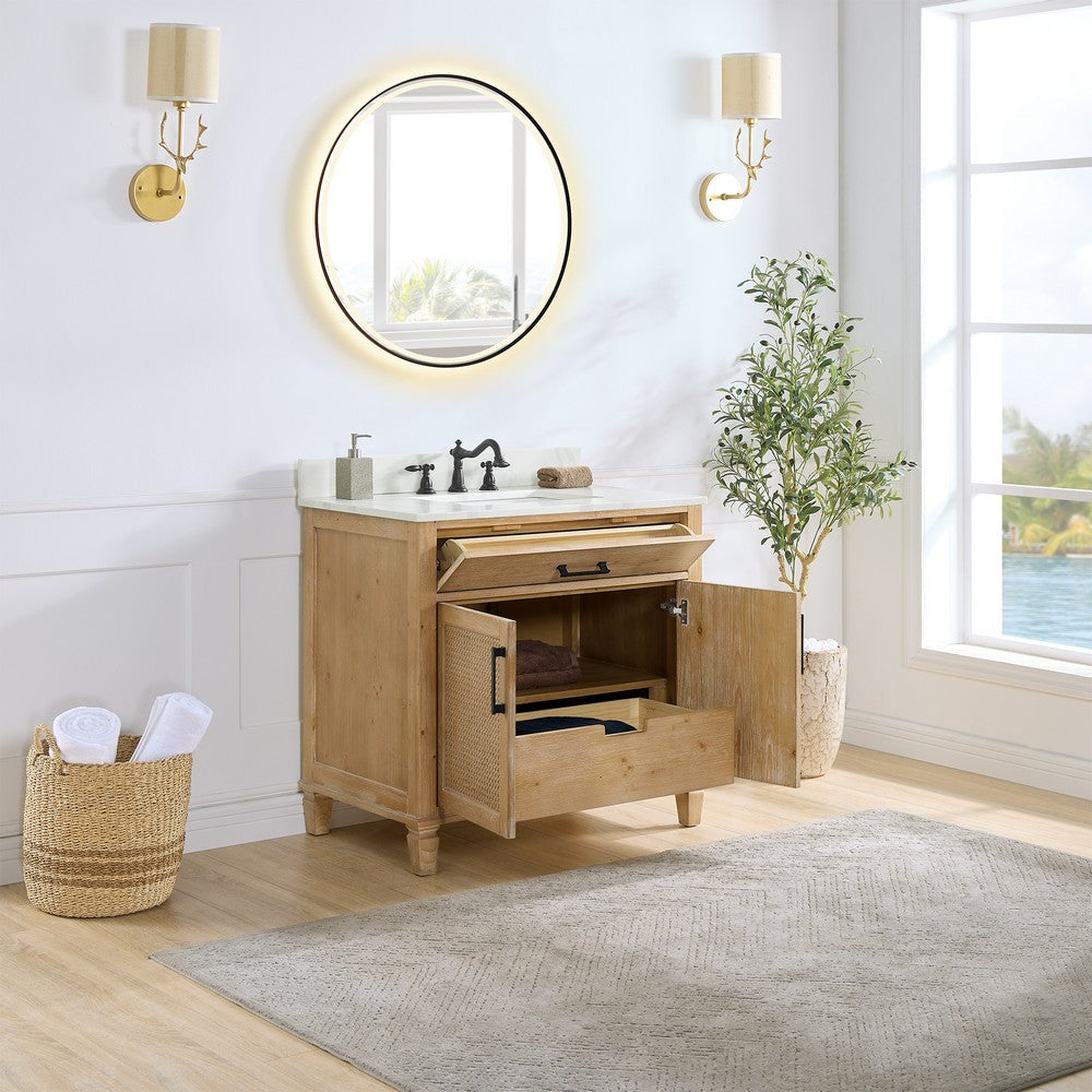 560036-WF-CWQ-NM Solana 36 Inch Single Sink Bathroom Vanity