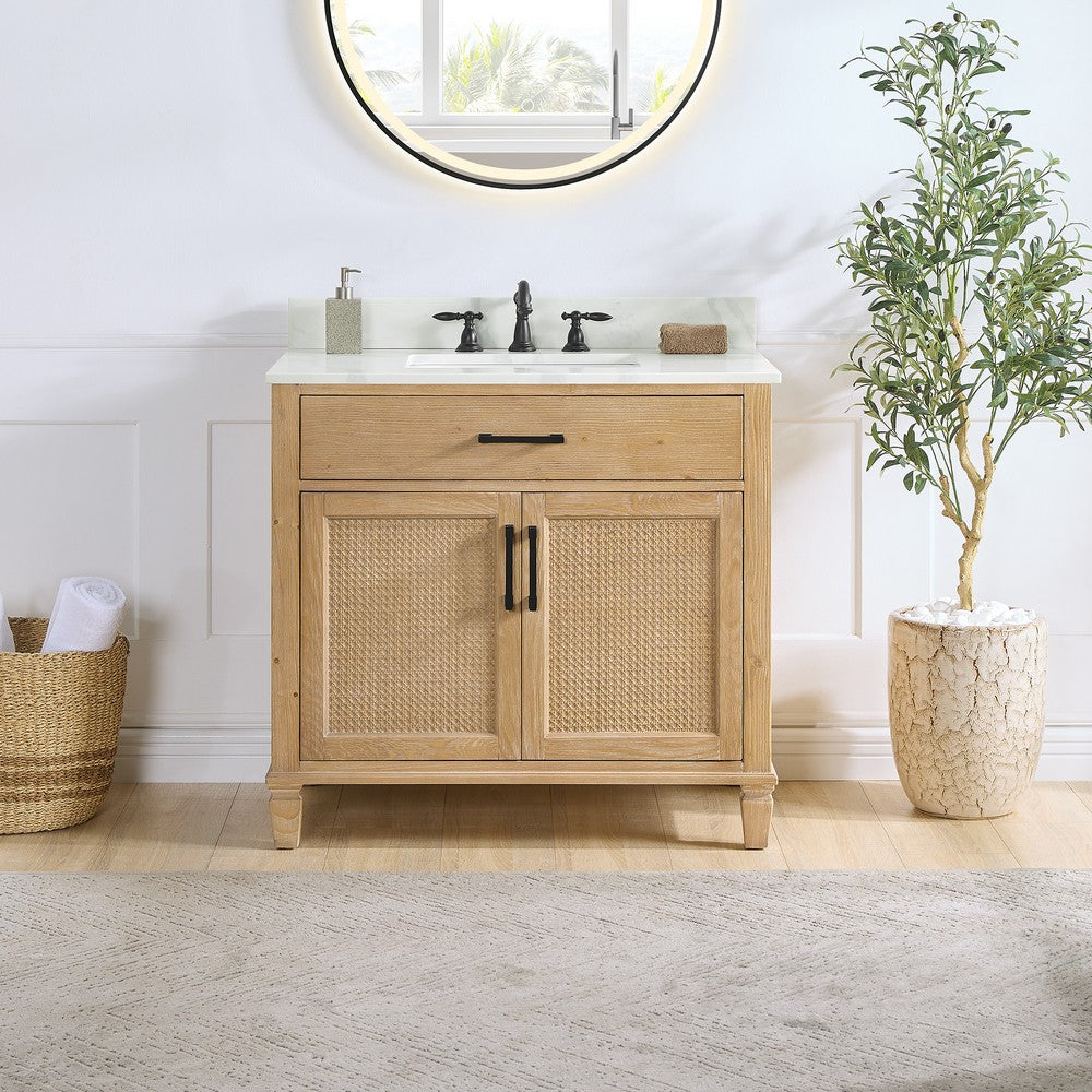 560036-WF-CWQ-NM Solana 36 Inch Single Sink Bathroom Vanity