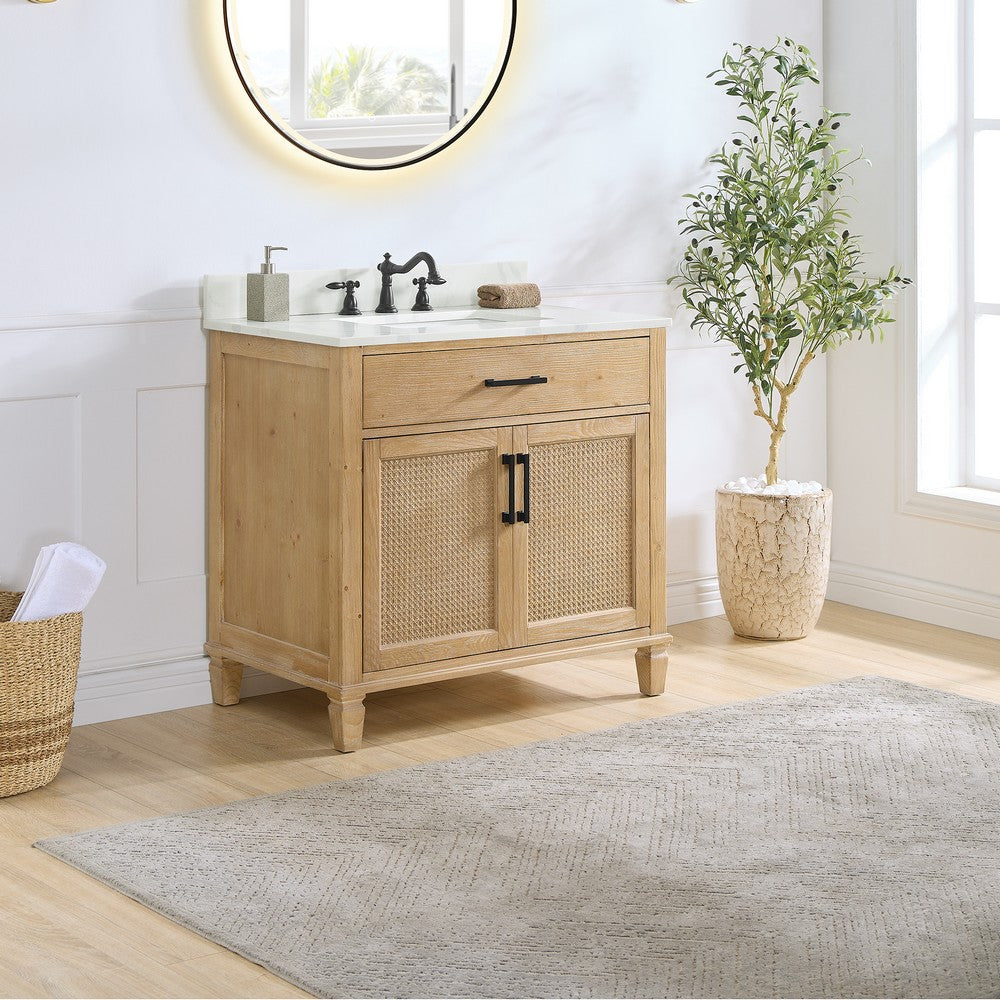 560036-WF-CWQ-NM Solana 36 Inch Single Sink Bathroom Vanity