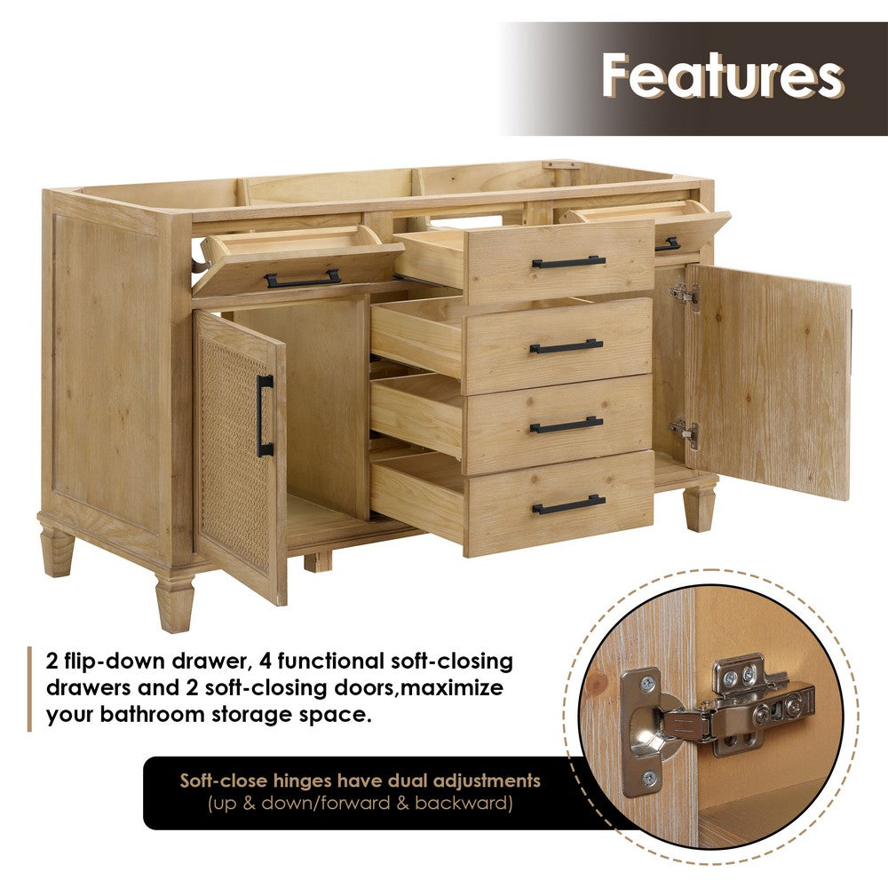 560060-WF-CWQ-NM Solana 60 Inch Double Sink Bathroom Vanity
