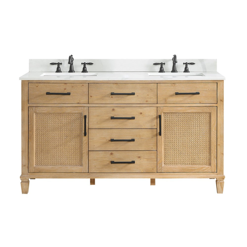 560060-WF-CWQ-NM Solana 60 Inch Double Sink Bathroom Vanity