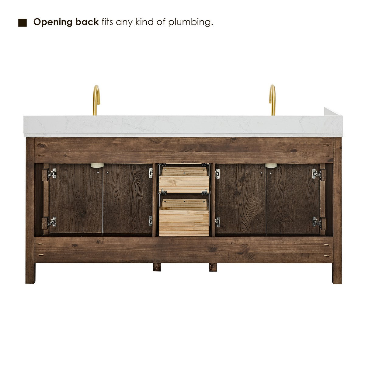 567072-BK-GW-NM Cerrito 72 Inch Freestanding Double Sink Bathroom Vanity
