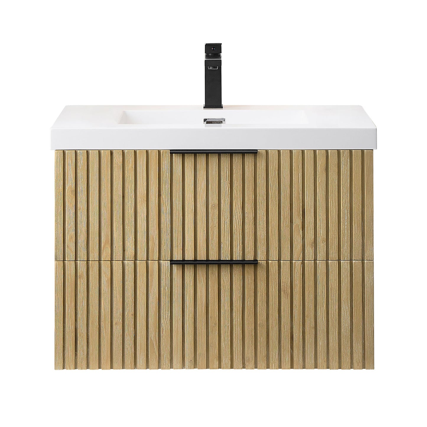 Livia 30" Wall-mounted Single Bathroom Vanity with White Artificial Drop-in Sink