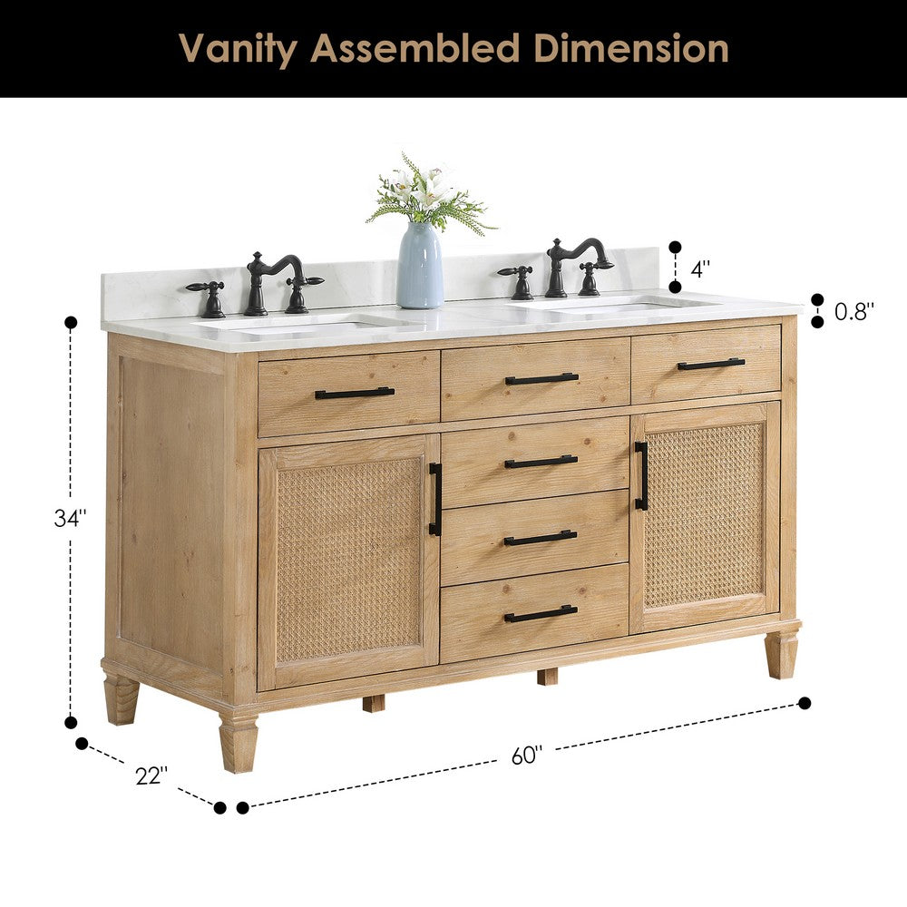 560060-WF-CWQ-NM Solana 60 Inch Double Sink Bathroom Vanity