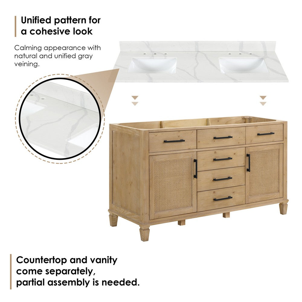 560060-WF-CWQ-NM Solana 60 Inch Double Sink Bathroom Vanity