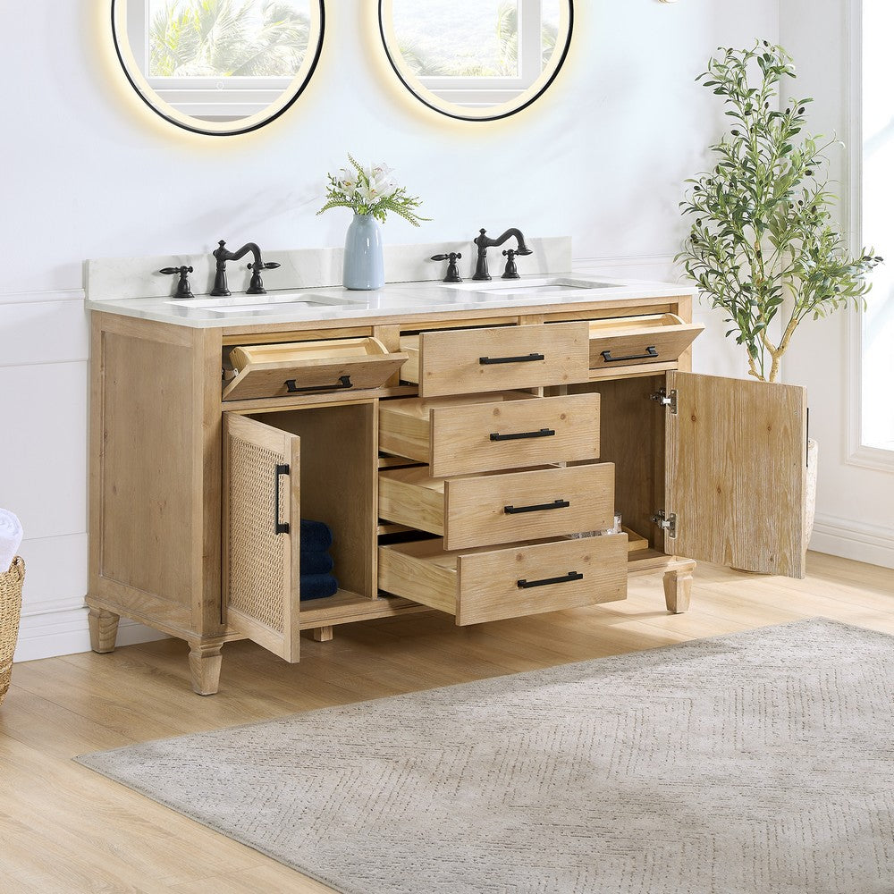 560060-WF-CWQ-NM Solana 60 Inch Double Sink Bathroom Vanity
