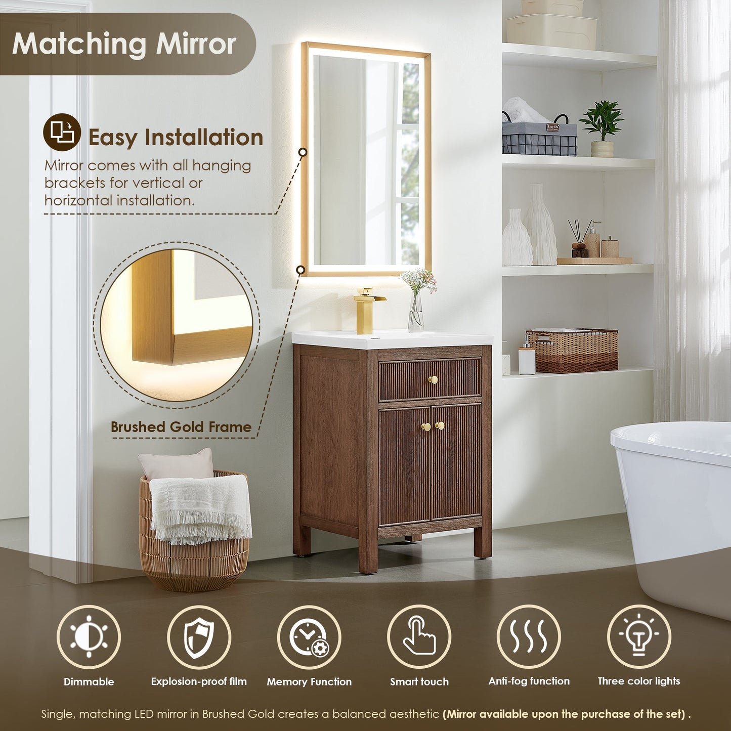 Cerrito 24" Single Bathroom Vanity with White Ceramic Integrated Sink