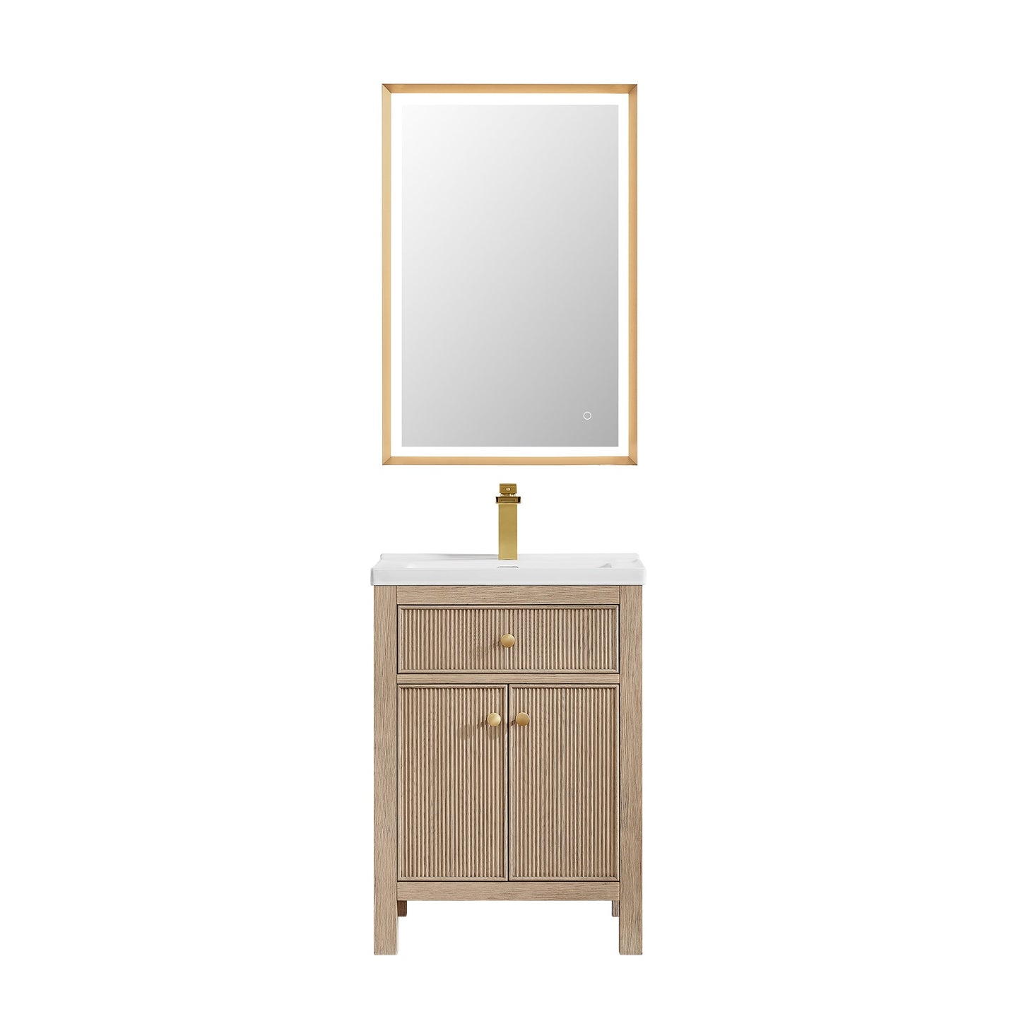 Cerrito 24" Single Bathroom Vanity with White Ceramic Integrated Sink