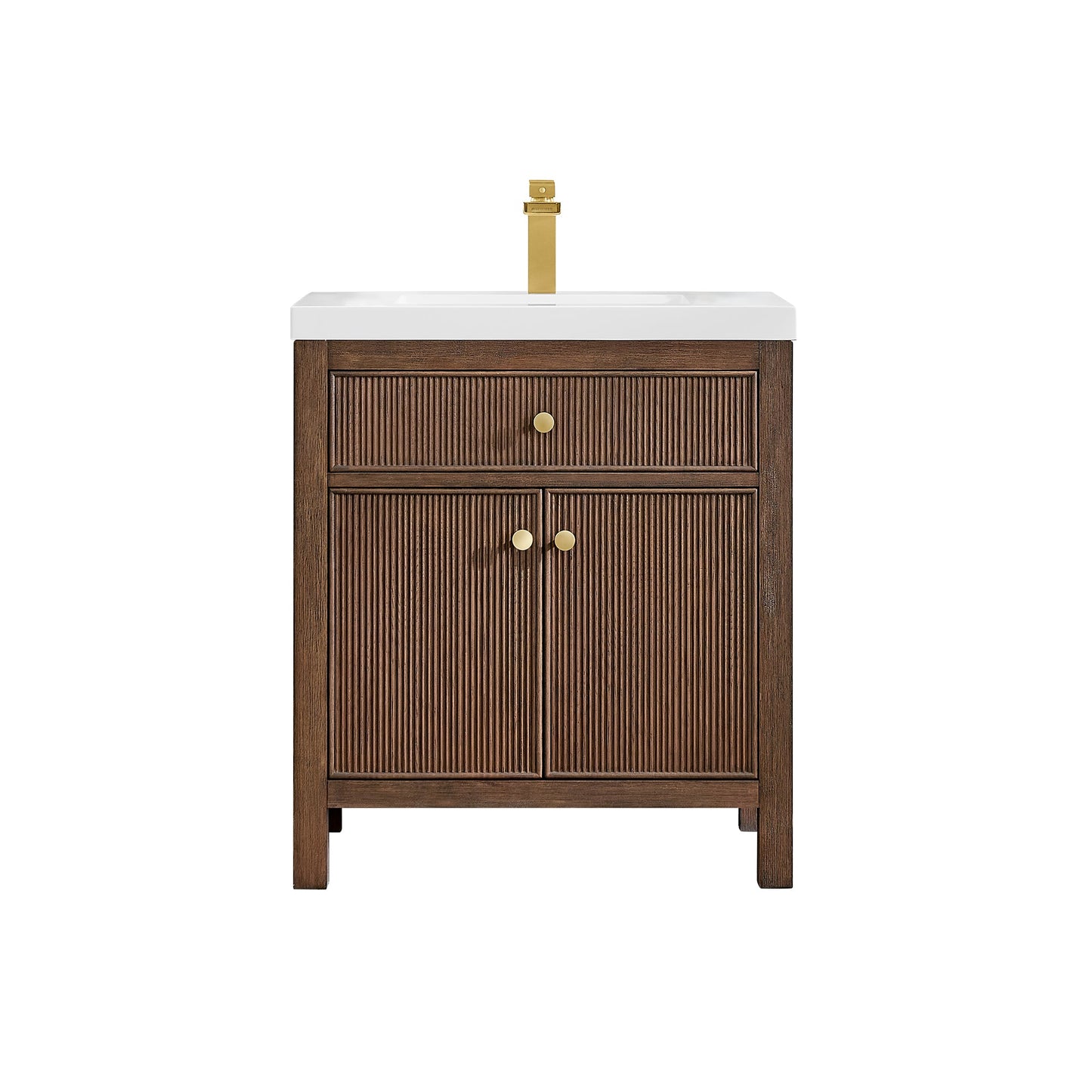 Cerrito 30" Single Bathroom Vanity with White Engineered Stone Integrated Sink