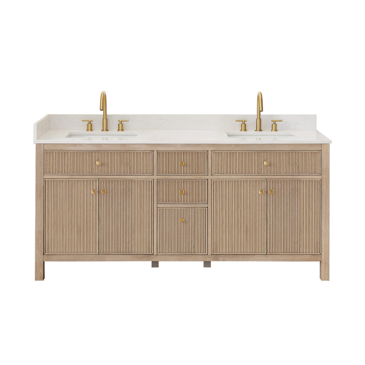 567072-BK-GW-NM Cerrito 72 Inch Freestanding Double Sink Bathroom Vanity