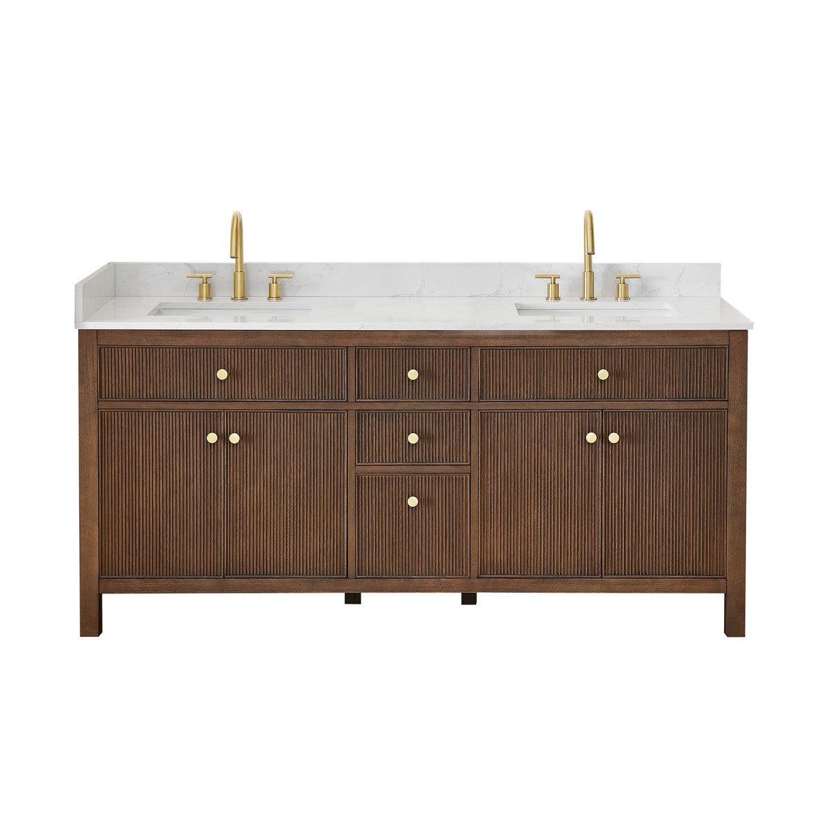 567072-BK-GW-NM Cerrito 72 Inch Freestanding Double Sink Bathroom Vanity