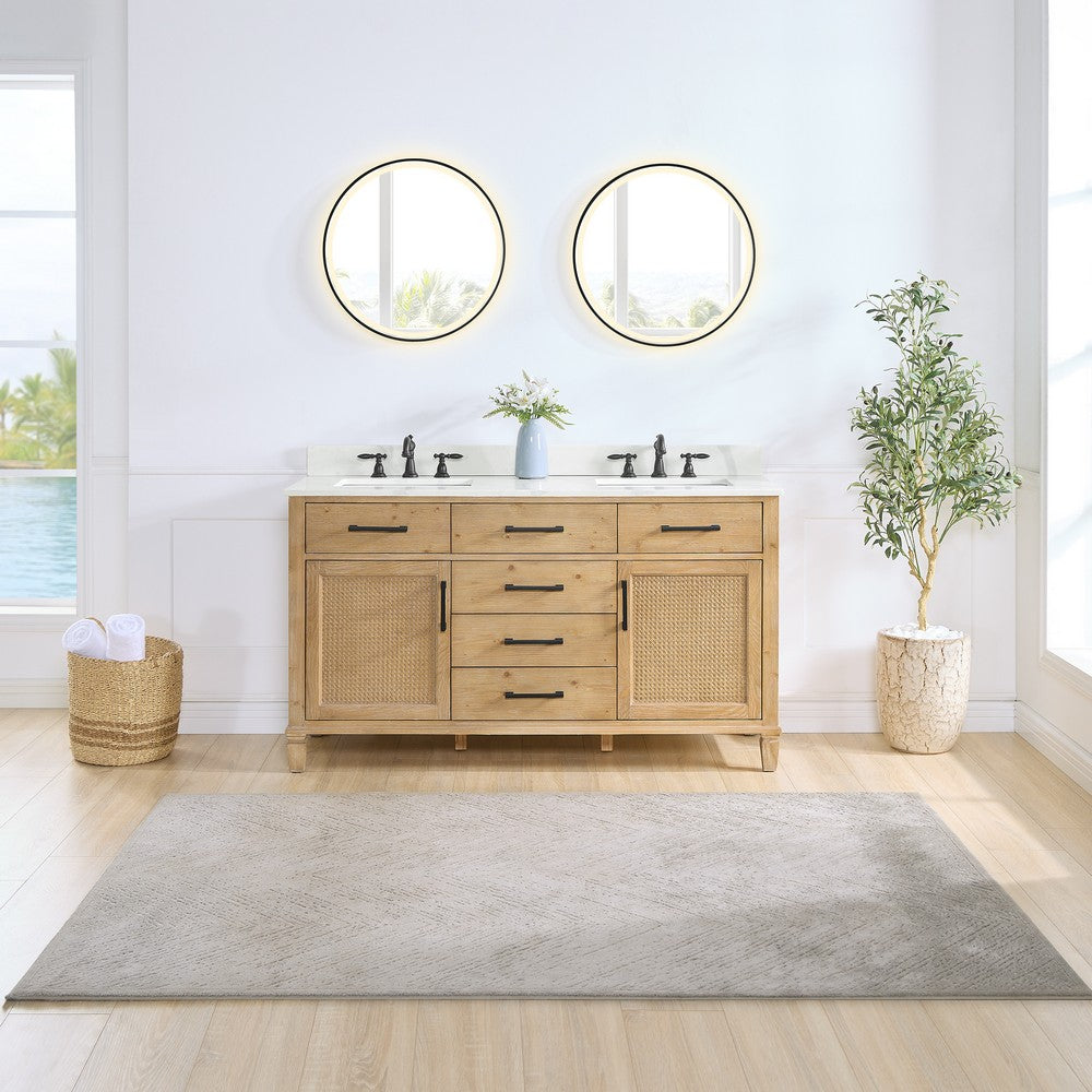 560060-WF-CWQ-NM Solana 60 Inch Double Sink Bathroom Vanity