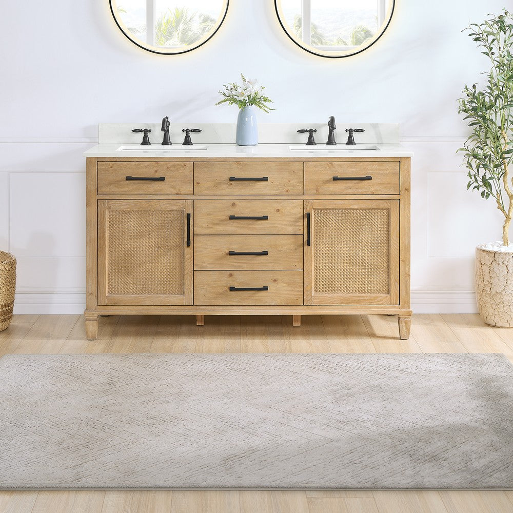 560060-WF-CWQ-NM Solana 60 Inch Double Sink Bathroom Vanity