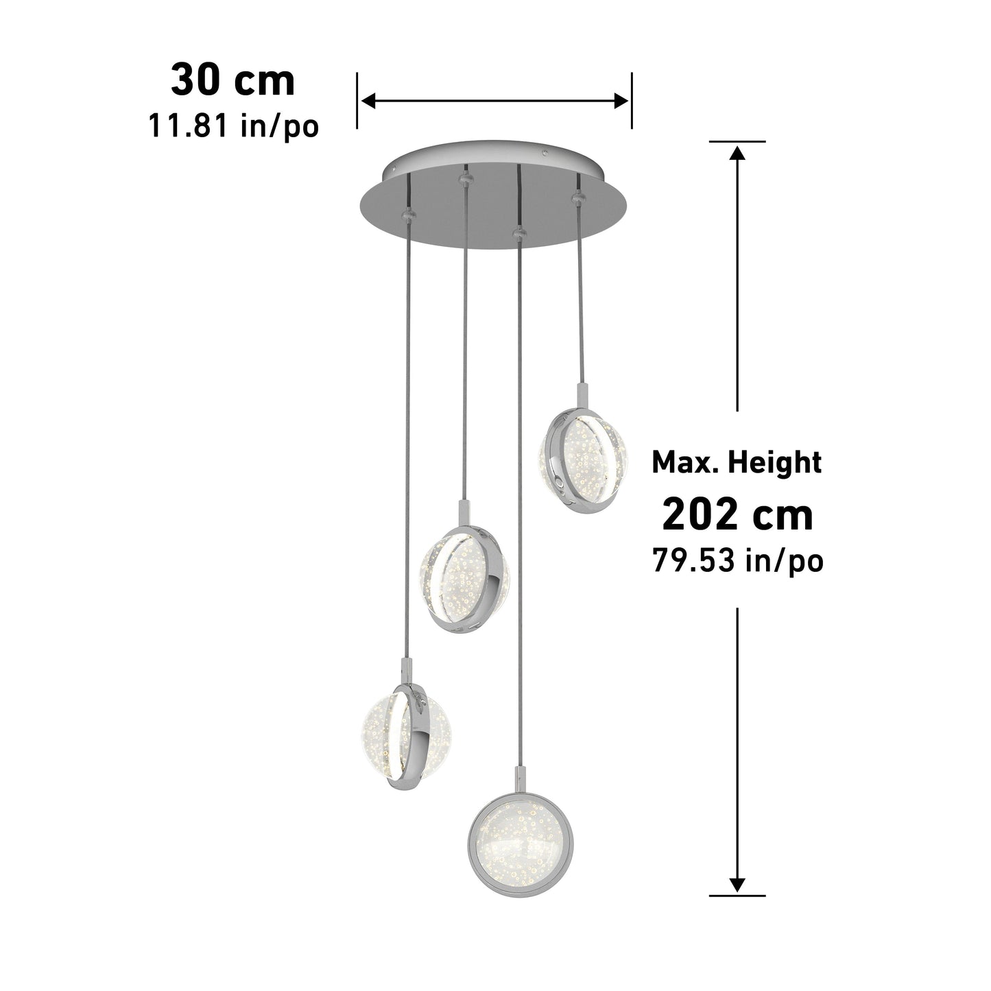 Avalon 4-light LED pendant
